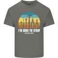 Electrician Here to Strip Funny Sparky Mens Cotton T-Shirt Tee Top Charcoal