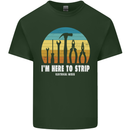 Electrician Here to Strip Funny Sparky Mens Cotton T-Shirt Tee Top Forest Green