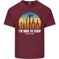 Electrician Here to Strip Funny Sparky Mens Cotton T-Shirt Tee Top Maroon