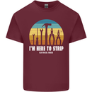 Electrician Here to Strip Funny Sparky Mens Cotton T-Shirt Tee Top Maroon