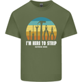 Electrician Here to Strip Funny Sparky Mens Cotton T-Shirt Tee Top Military Green