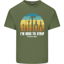 Electrician Here to Strip Funny Sparky Mens Cotton T-Shirt Tee Top Military Green
