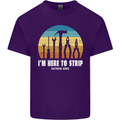 Electrician Here to Strip Funny Sparky Mens Cotton T-Shirt Tee Top Purple