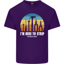 Electrician Here to Strip Funny Sparky Mens Cotton T-Shirt Tee Top Purple