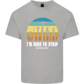 Electrician Here to Strip Funny Sparky Mens Cotton T-Shirt Tee Top Sports Grey
