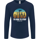 Electrician Here to Strip Funny Sparky Mens Long Sleeve T-Shirt Navy Blue