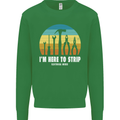 Electrician Here to Strip Funny Sparky Mens Sweatshirt Jumper Irish Green