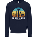 Electrician Here to Strip Funny Sparky Mens Sweatshirt Jumper Navy Blue