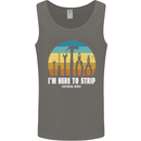 Electrician Here to Strip Funny Sparky Mens Vest Tank Top Charcoal