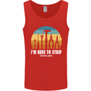 Electrician Here to Strip Funny Sparky Mens Vest Tank Top Red