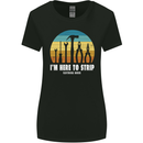 Electrician Here to Strip Funny Sparky Womens Wider Cut T-Shirt Black