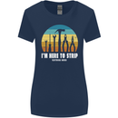 Electrician Here to Strip Funny Sparky Womens Wider Cut T-Shirt Navy Blue