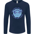 Elephant Did I Roll My Eyes Out Loud Mens Long Sleeve T-Shirt Navy Blue