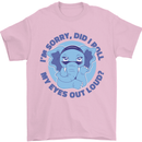 Elephant Did I Roll My Eyes Out Loud Mens T-Shirt 100% Cotton Light Pink