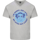 Elephant Did I Roll My Eyes Out Loud Mens V-Neck Cotton T-Shirt Sports Grey