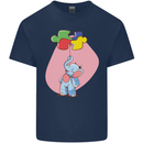 Elephant Puzzle Autism Autistic Mens Cotton T-Shirt Tee Top Navy Blue