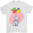 Elephant Puzzle Autism Autistic Mens T-Shirt 100% Cotton White