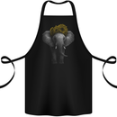 Elephant Sunflower Cotton Apron 100% Organic Black