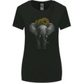 Elephant Sunflower Womens Wider Cut T-Shirt Black