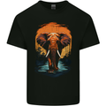 Elephant Sunset Kids T-Shirt Childrens Black