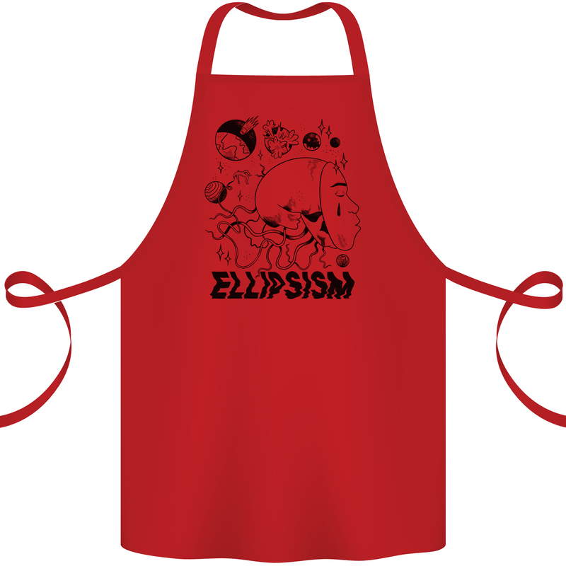 Ellipsism Missing Out on the Future Cotton Apron 100% Organic Red
