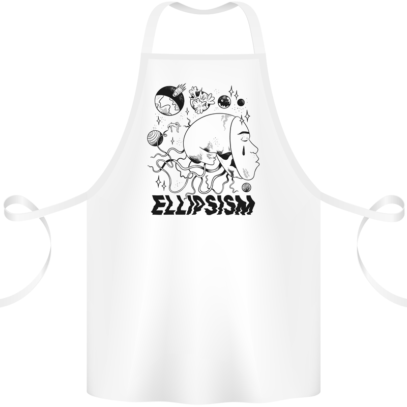 Ellipsism Missing Out on the Future Cotton Apron 100% Organic White