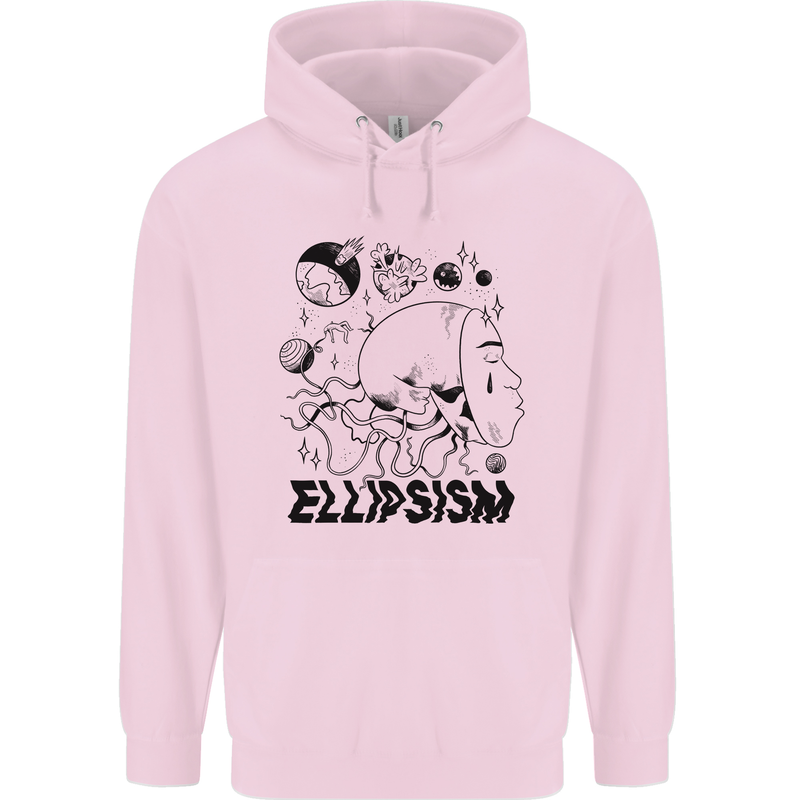Ellipsism Missing Out on the Future Mens 80% Cotton Hoodie Light Pink