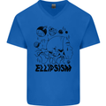 Ellipsism Missing Out on the Future Mens V-Neck Cotton T-Shirt Royal Blue