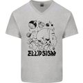 Ellipsism Missing Out on the Future Mens V-Neck Cotton T-Shirt Sports Grey
