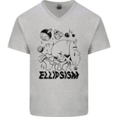 Ellipsism Missing Out on the Future Mens V-Neck Cotton T-Shirt Sports Grey