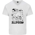 Ellipsism Missing Out on the Future Mens V-Neck Cotton T-Shirt White