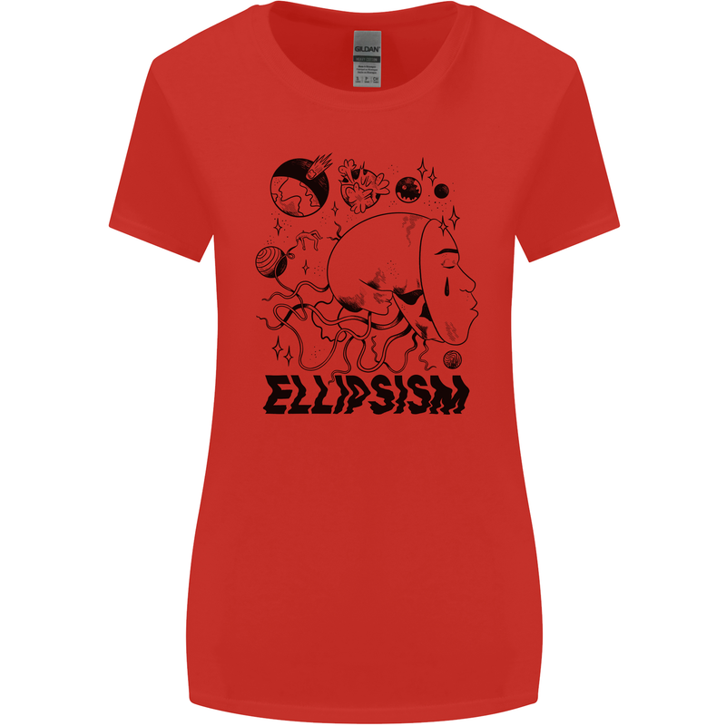 Ellipsism Missing Out on the Future Womens Wider Cut T-Shirt Red