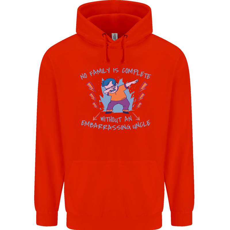 Embarrassing Uncle Funny Uncles Day Childrens Kids Hoodie Bright Red