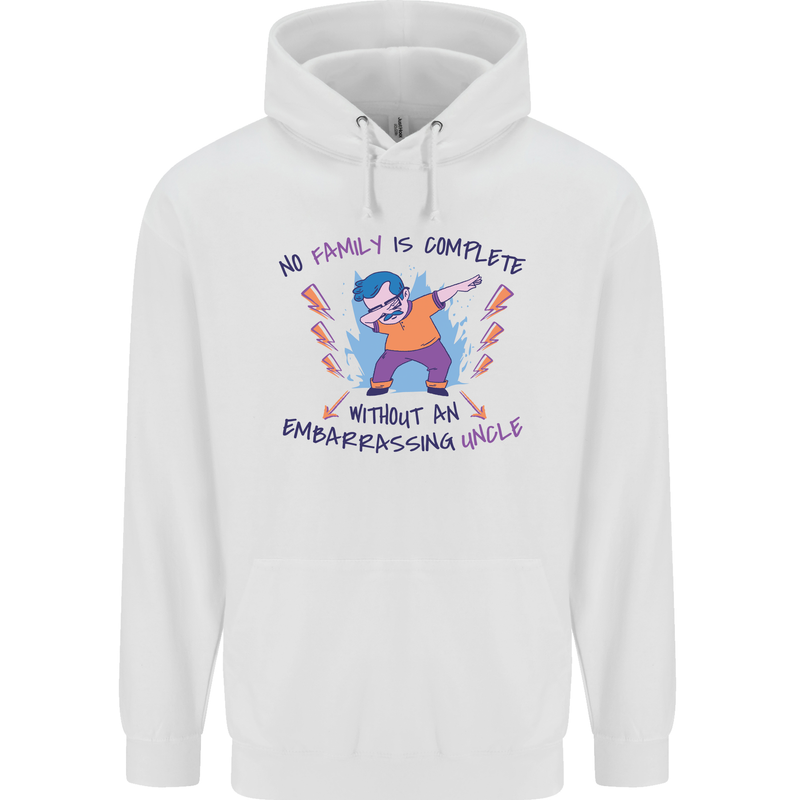Embarrassing Uncle Funny Uncles Day Gift Mens 80% Cotton Hoodie White