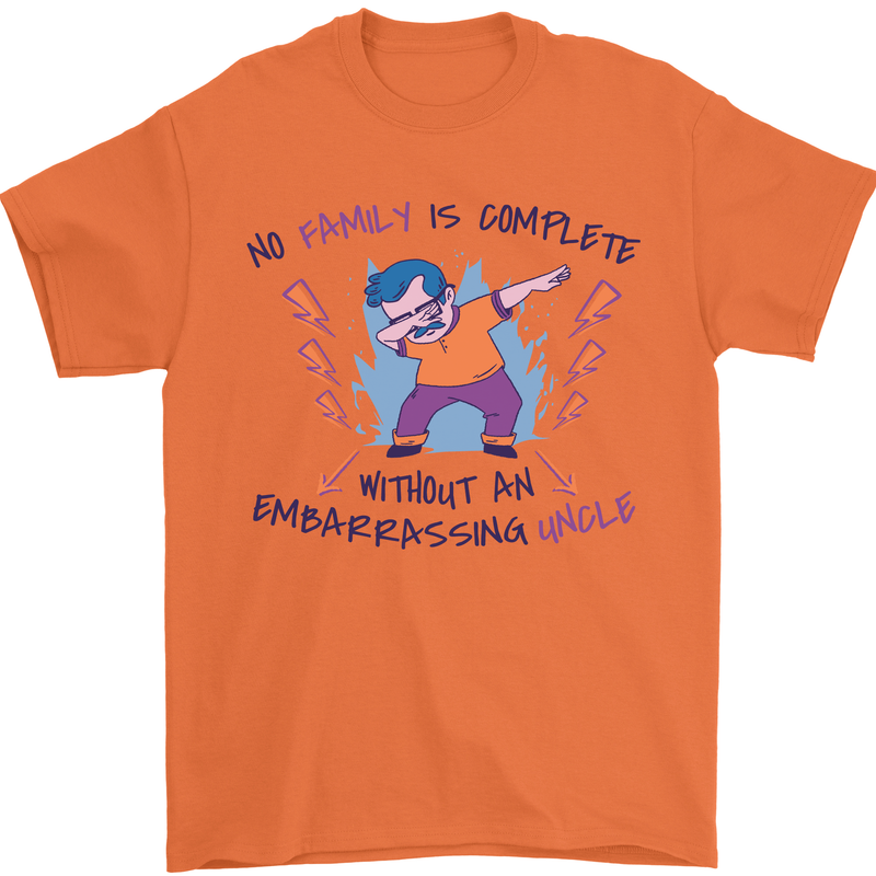 Embarrassing Uncle Funny Uncles Day Gift Mens T-Shirt 100% Cotton Orange