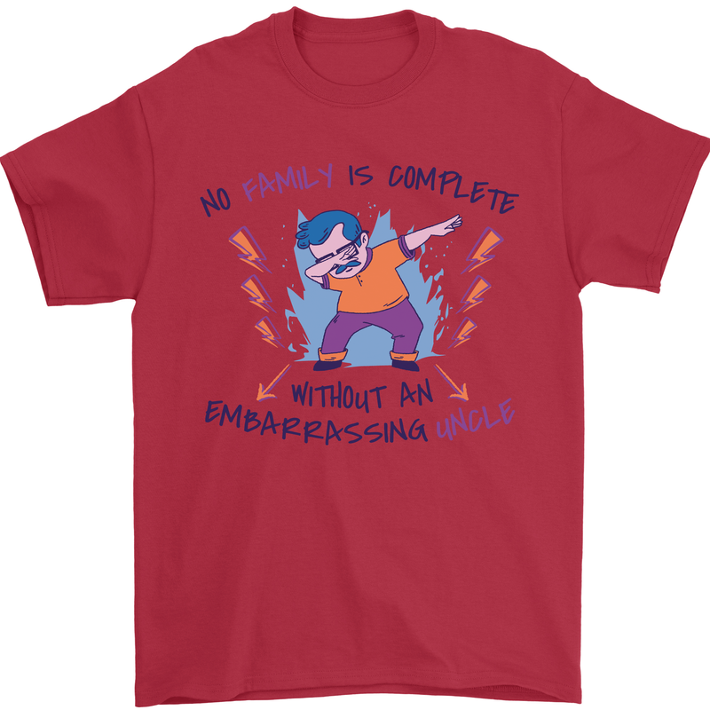 Embarrassing Uncle Funny Uncles Day Gift Mens T-Shirt 100% Cotton Red
