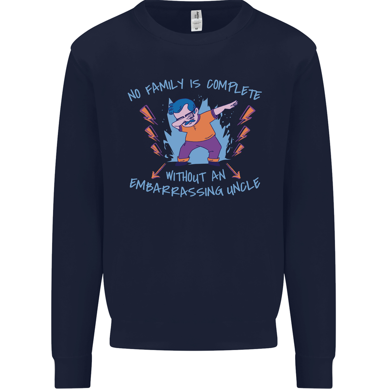 Embarrassing Uncle Funny Uncles Day Kids Sweatshirt Jumper Navy Blue