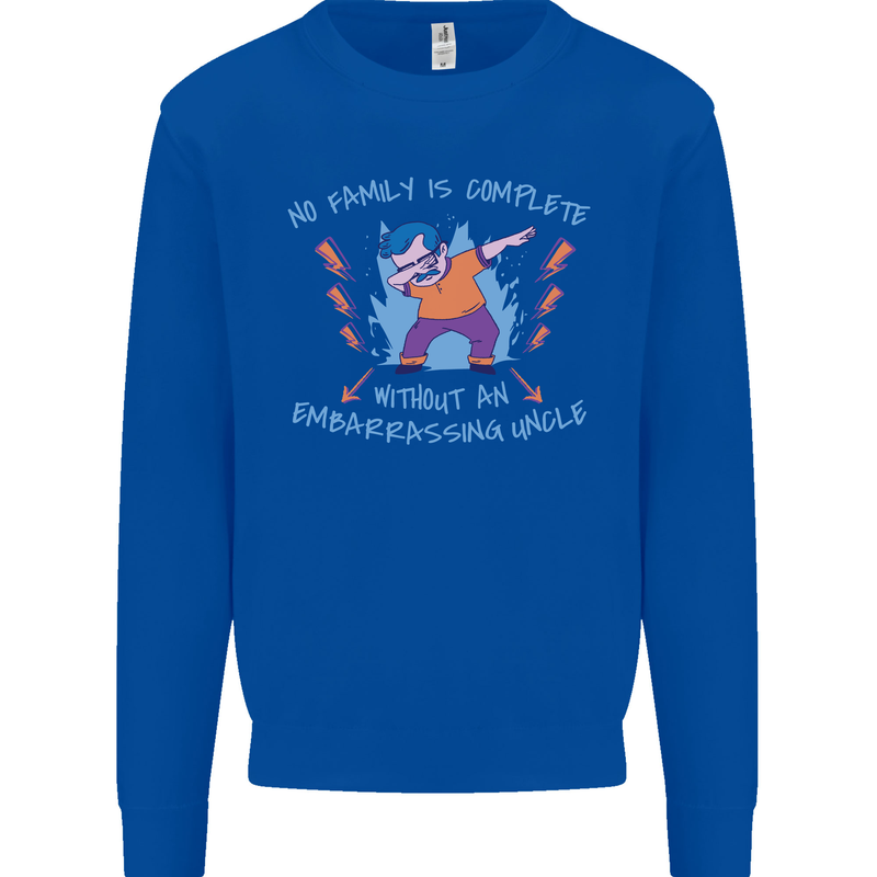 Embarrassing Uncle Funny Uncles Day Kids Sweatshirt Jumper Royal Blue