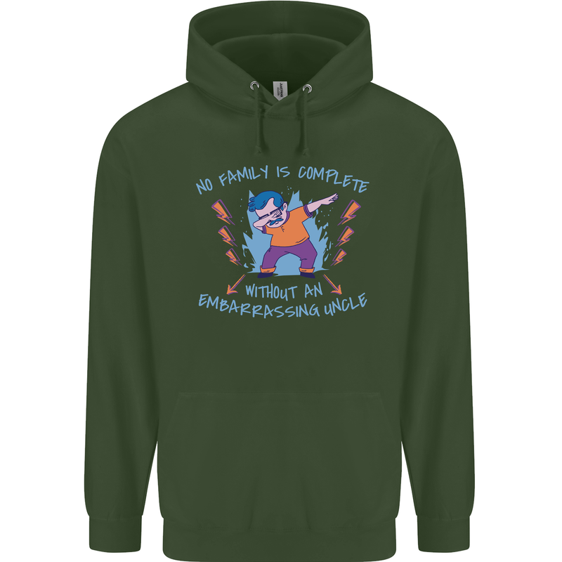 Embarrassing Uncle Funny Uncles Day Mens 80% Cotton Hoodie Forest Green