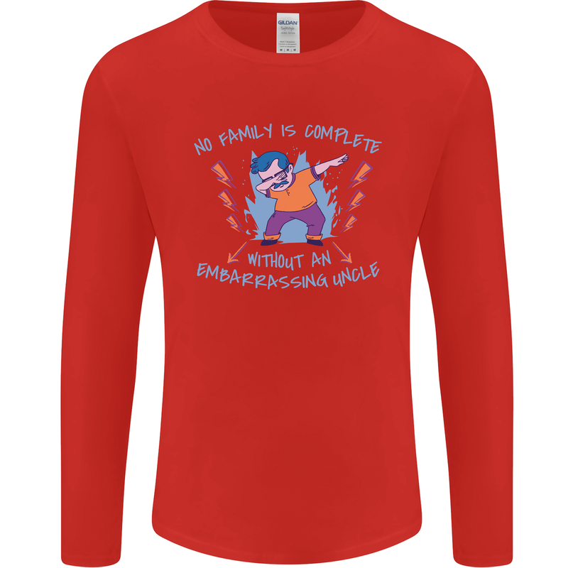 Embarrassing Uncle Funny Uncles Day Mens Long Sleeve T-Shirt Red