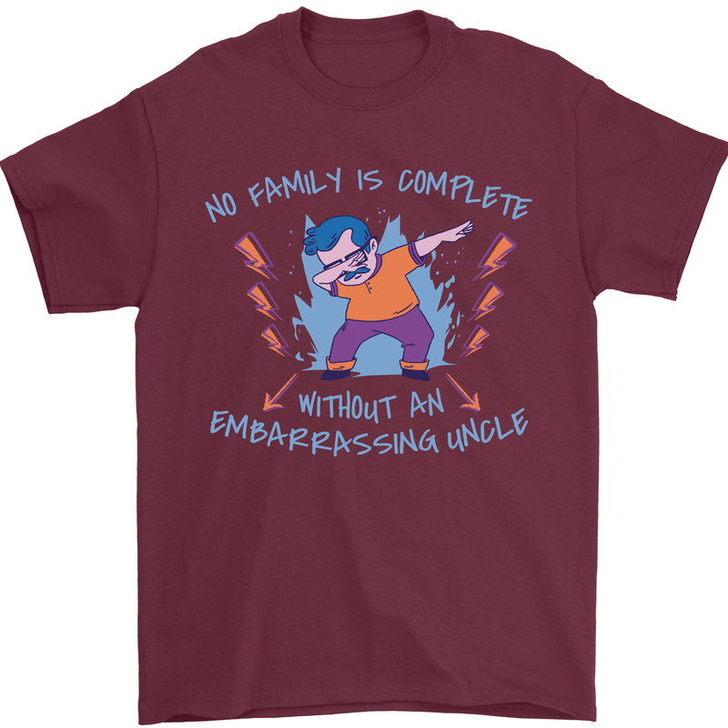 Embarrassing Uncle Funny Uncles Day Mens T-Shirt 100% Cotton Maroon