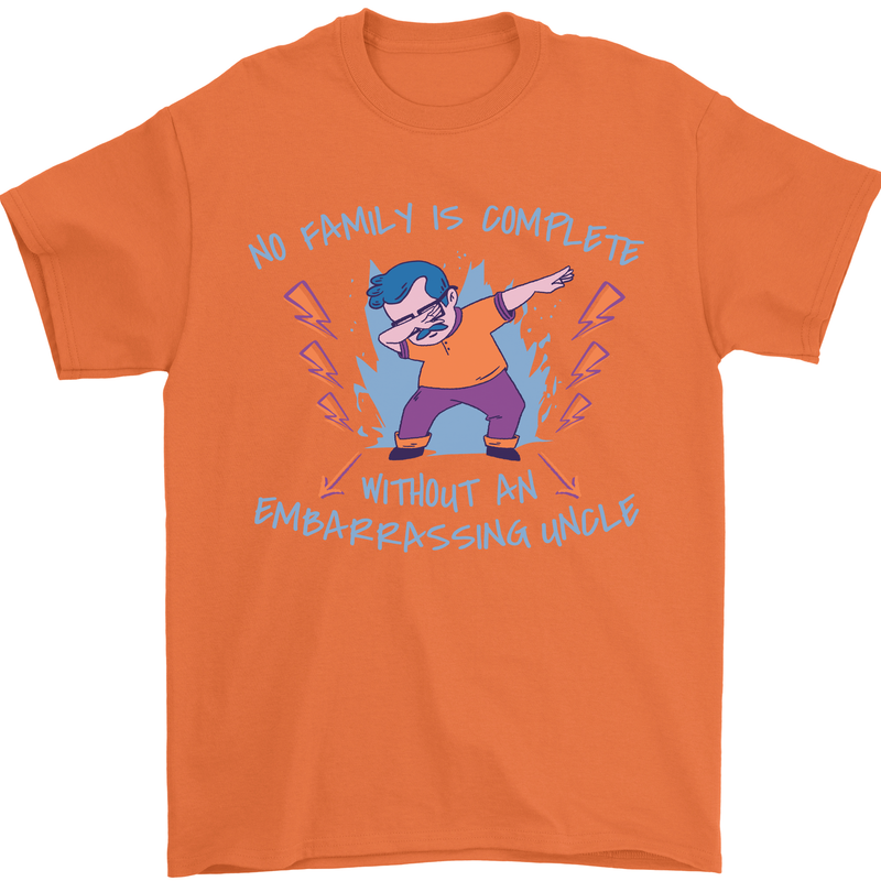 Embarrassing Uncle Funny Uncles Day Mens T-Shirt 100% Cotton Orange