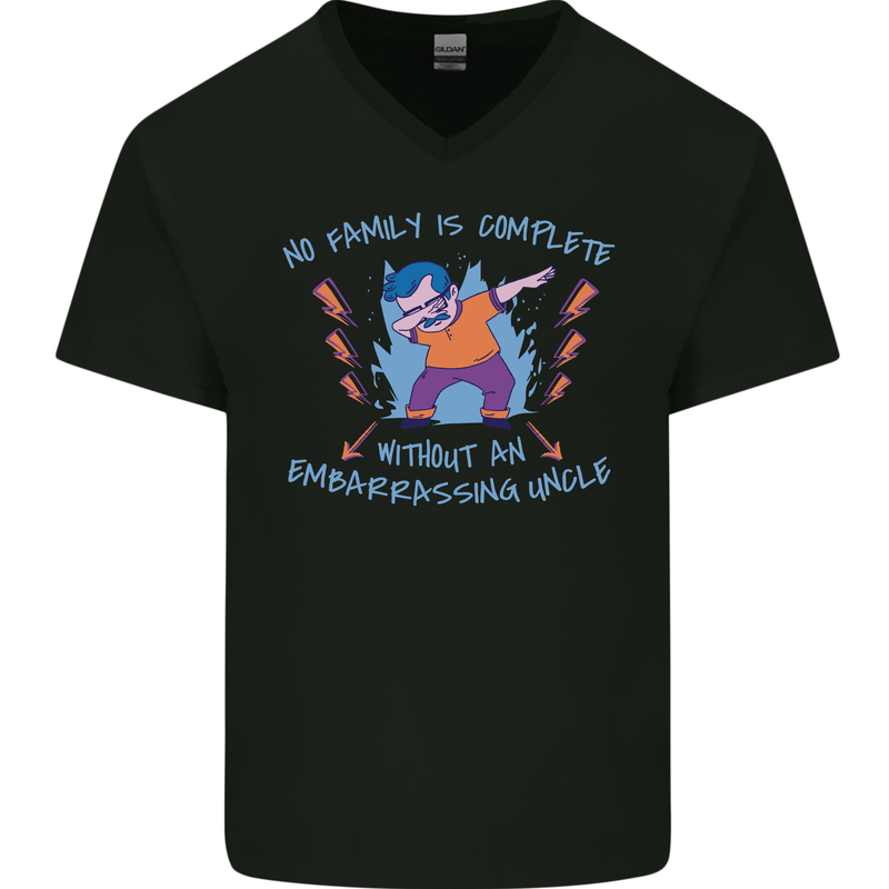 Embarrassing Uncle Funny Uncles Day Mens V-Neck Cotton T-Shirt Black