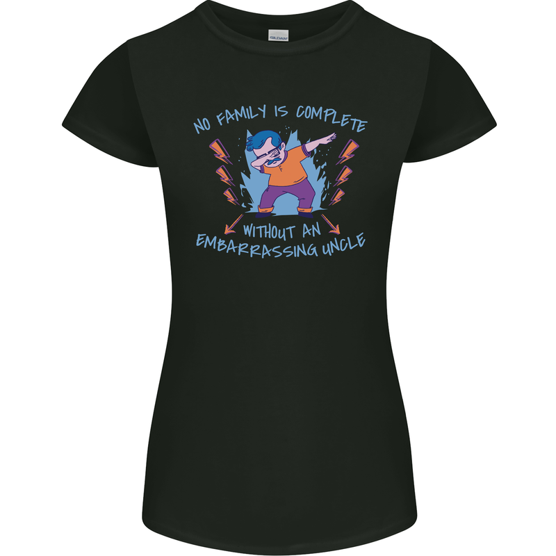 Embarrassing Uncle Funny Uncles Day Womens Petite Cut T-Shirt Black
