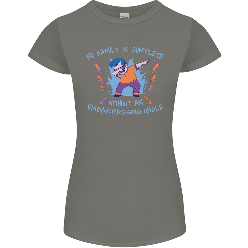 Embarrassing Uncle Funny Uncles Day Womens Petite Cut T-Shirt Charcoal