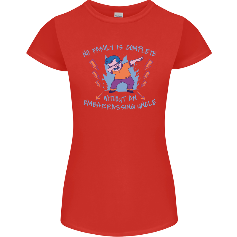 Embarrassing Uncle Funny Uncles Day Womens Petite Cut T-Shirt Red