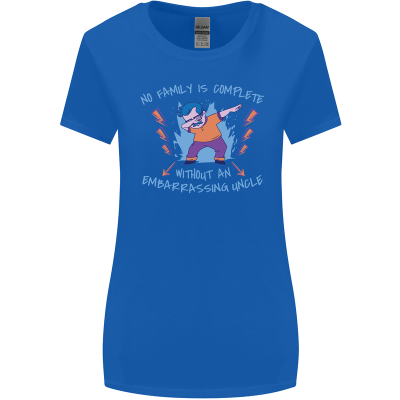 Embarrassing Uncle Funny Uncles Day Womens Wider Cut T-Shirt Royal Blue