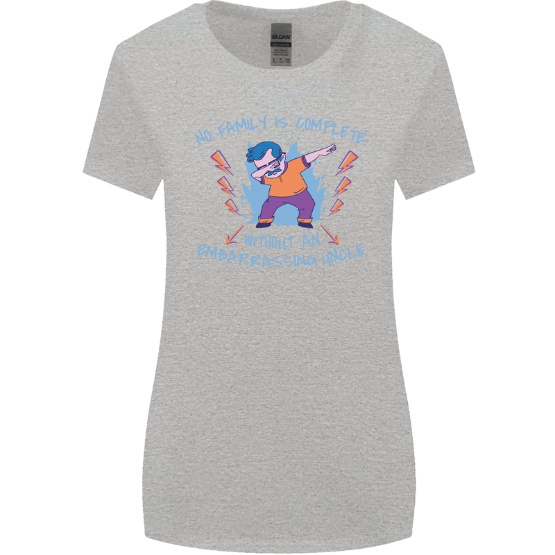 Embarrassing Uncle Funny Uncles Day Womens Wider Cut T-Shirt Sports Grey