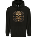 Embossed Golden Skull Childrens Kids Hoodie Black