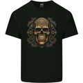 Embossed Golden Skull Kids T-Shirt Childrens Black